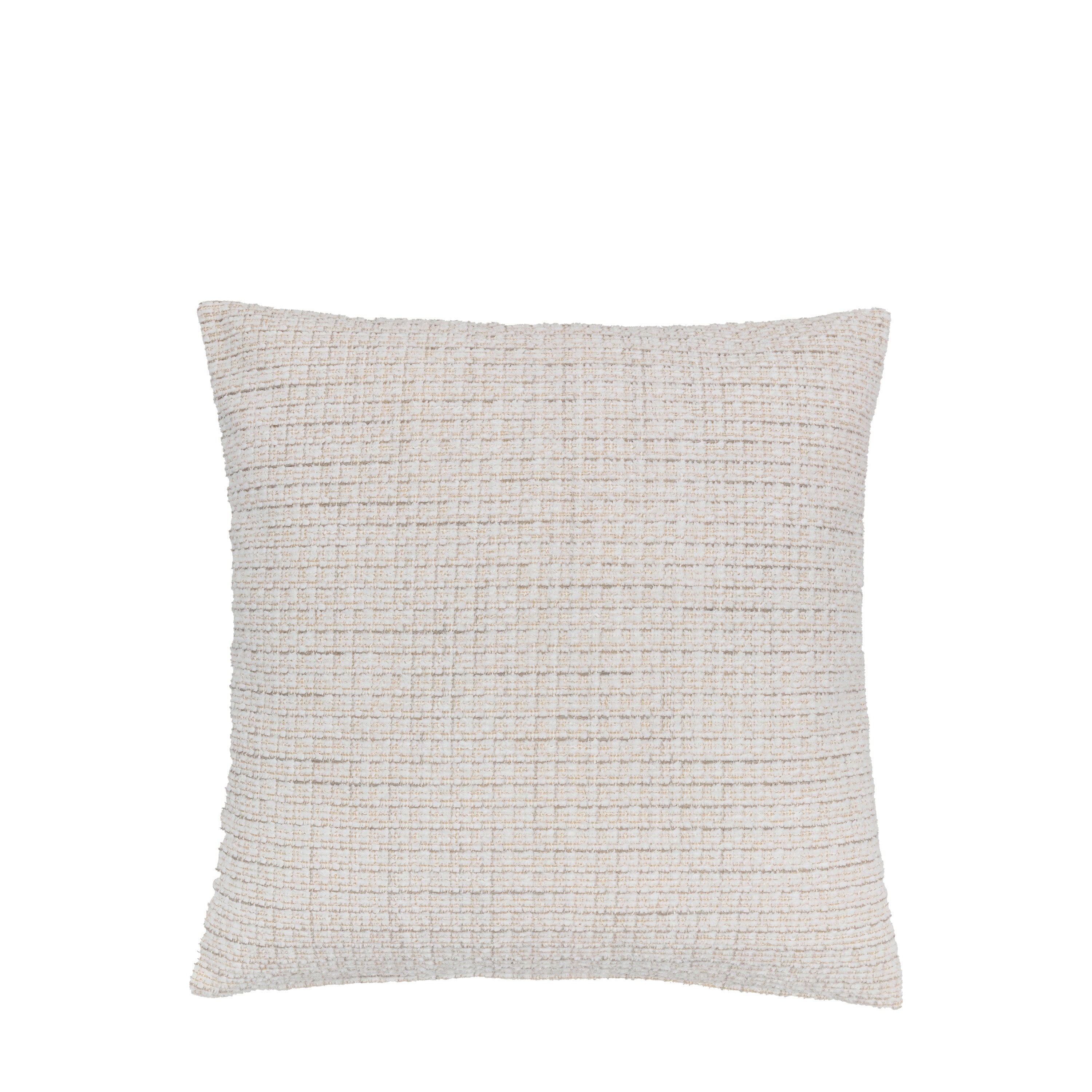 Chenille Textured Cream Square Cushion